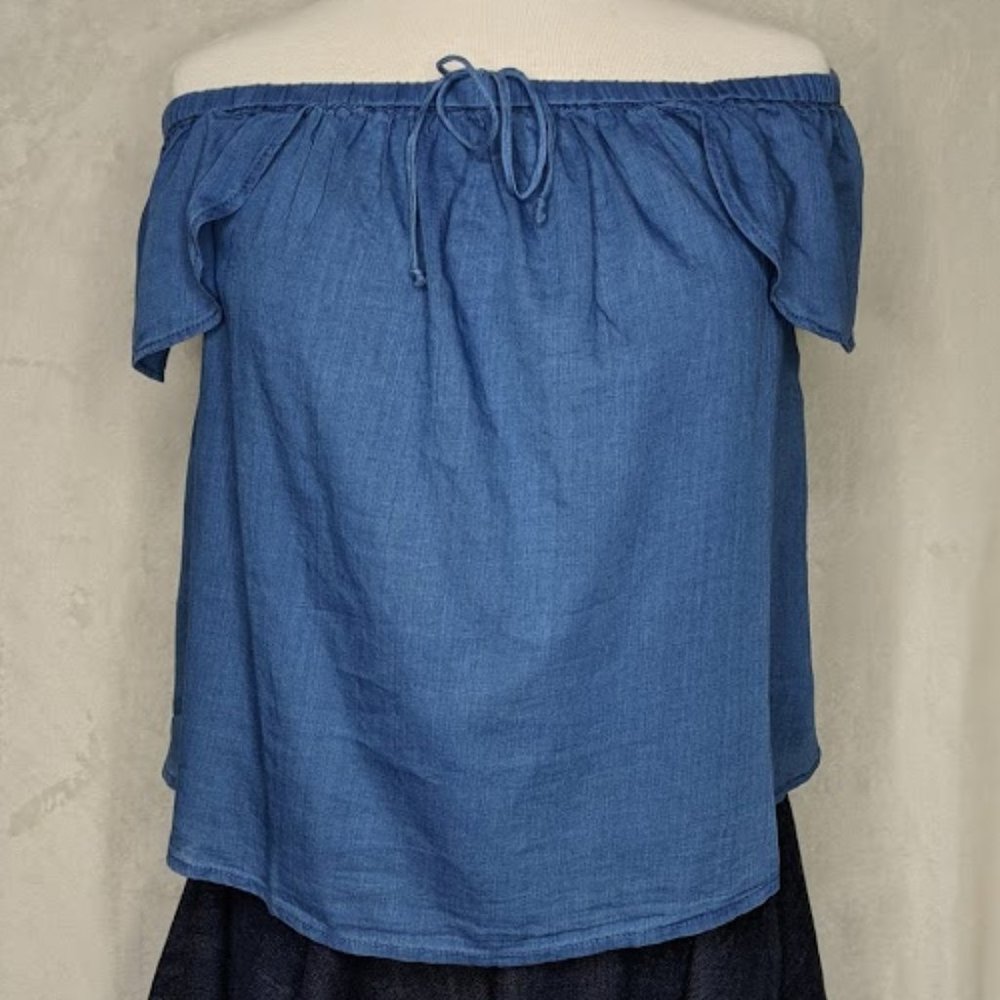 NWT Madewell Chambray Off Shoulder Top Bellamy - Picture 5 of 8
